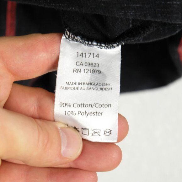 Projek Raw Shirt Mens Medium Black Striped Henley Long Sleeve Tee Lightweight - Picture 9 of 9